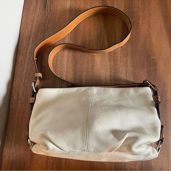 Coach Beige Pebble Leather Crossbody / Shoulder Purse - Picture 2 of 5